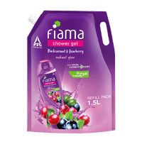 Fiama Shower Gel Blackcurrant & Bearberry Body Wash with Skin Conditioners for Radiant Glow, 1.5L Pouch