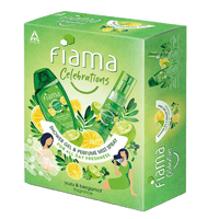 Fiama Combo Pack, Happy Naturals yuzu and bergamot shower gel 250ml & Perfume mist 120ml