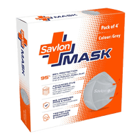 Savlon Mask (Grey colour with adjustable ear-loops) Pack of 4
