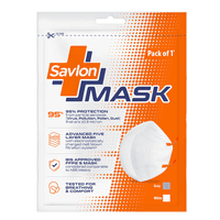 Savlon Mask - Singles Pack, BIS Certified FFP2 S Mask (comparable to N95), Ear-loop, White  (with adjustable slider)