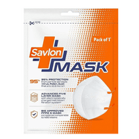 Savlon Mask - Singles Pack, BIS Certified FFP2 S Mask, Head-band model with adjustable straps