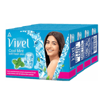 Vivel Cool Mint Soap, Soft Fresh Skin with Menthol 100gx3+1