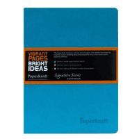 Paperkraft Signature Blue Soft PU cover,  16.5 cm x 9.5 cm,  160 pages,  Unruled
