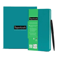 Paperkraft Turqoise Blue Gift pack-  Turqoise PU Cover notebook with Matte Black  Paperkraft Pen