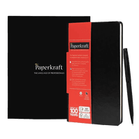 Paperkraft Black  Gift pack- Black PU Cover notebook with Matte Black  Paperkraft Pen