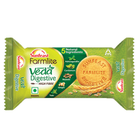 Sunfeast Farmlite Veda Digestive Biscuit 100g, High Fibre, Goodness of 5 natural ingredients and wheat fibre