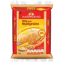 Aashirvaad Atta with Multigrains, 1kg - Free Multipurpose Cloth