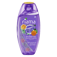 Fiama Happy Naturals shower gel, Lavender and tangerine fragrance Bodywash with 96% natural origin content, 250ml bottle